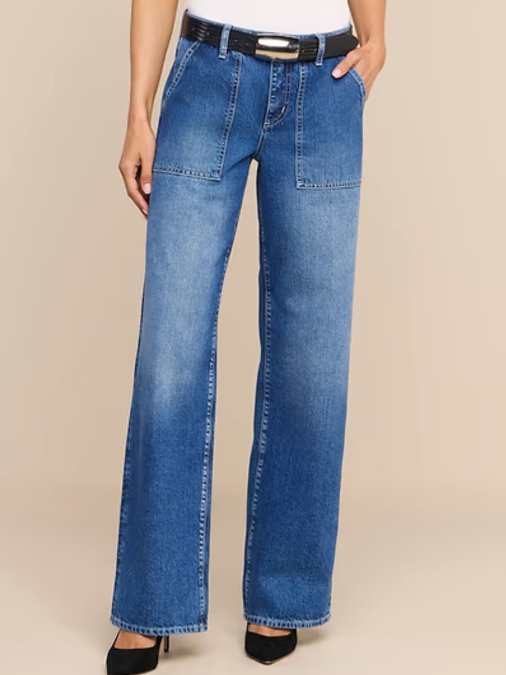 L'AGENCE Christel Wide Leg Jeans in Atlantis